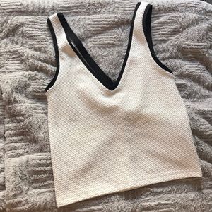 Zara stretch black and white tank